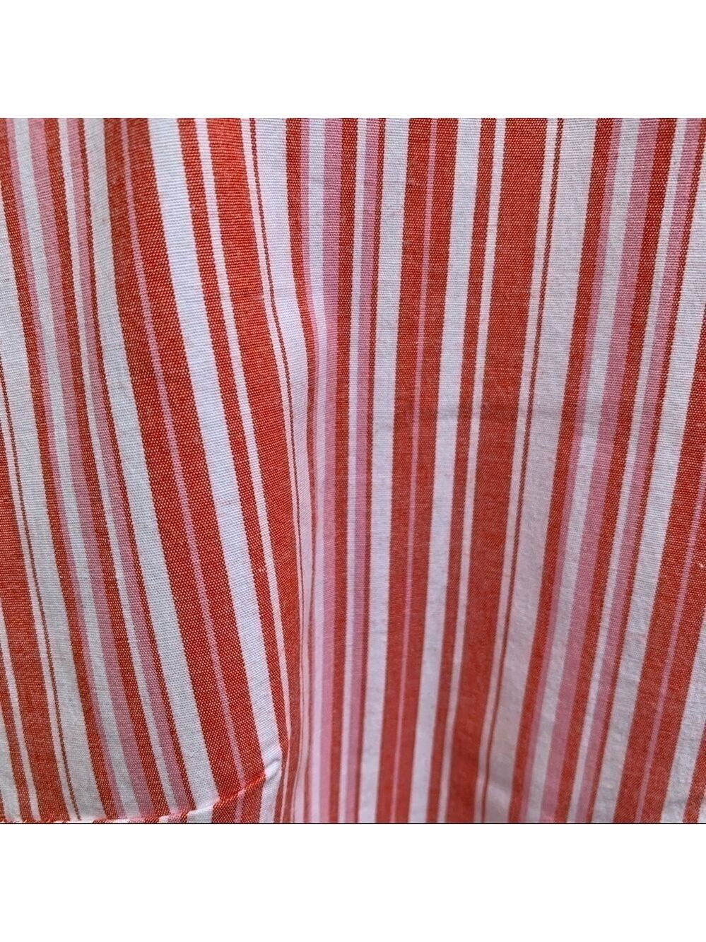 AUSTIN CLOTHING CO short sleeve striped button front cotton stretch blouse top - Picture 4 of 9